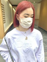 シィーム(cime) 赤髪 レッドカラー ブリーチ1回 ダブルカラー