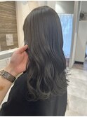 セミロング/グレージュ/ダークカラー/透明感/艶感/髪質改善