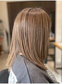 ミルクティーベージュカラーくびれヘアグレージュカラー韓国