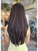 レイヤーカット&ワインレッドハイライト