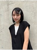 ◎切りっぱなしボブ縮毛矯正ミニボブストレートパーマ