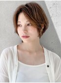 前髪 アンブレラカラー ショートヘア イメチェン ウェーブパーマ