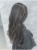 コントラスト極ハイライト☆アッシュブラック