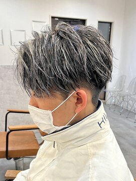 エルマーク 心斎橋(L-MARK) メッシュハイライトスパイラルパーマツイストパーマツーブロック
