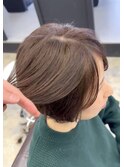 くびれショートボブ40代50代グレイカラー白髪染め白髪ぼかし