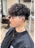 20代30代韓流☆ツイストパーマショートマッシュアッシュブラック