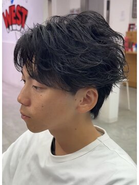 オーシャントーキョーウエスト 心斎橋 (OCEAN TOKYO WEST) フェザーショートニュアンスパーマセンターパート