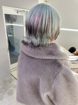 ブルーカラー/デザインカラー/水色カラー/名古屋/栄/ブリーチ