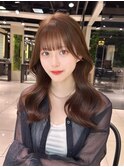 ミルクグレージュ/くびれレイヤーボブ/韓国巻き/顔周りカット