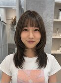 韓国風　前髪カット　艶髪　ハッシュカット　サイドバング
