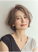 大人ショートボブ白髪ぼかし脱白髪染め30代40代50代60代♪