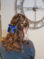 ヘアセットサロン ミント(Hair set salon MINT)&nbsp;布リボンハーフアップ