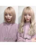 あるじゃんすー 梅田店&nbsp;ホワイトブロンドヘア#シールエクステ#ゆるふわウェーブ#梅田