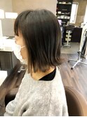 外はねミニボブ＆イヤリングカラーミルクティーベージュ