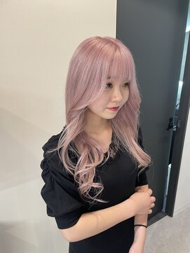 ペレ 渋谷(PELE) h_ピンクカラー/斜めバング/シルキーベージュ/渋谷