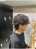 【メンズ】ハイライト波巻きスパイラルパーマ