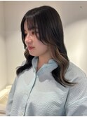 7524ニュアンスカラーハイトーンバレイヤージュインナーカラー