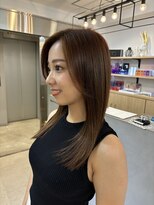 ジエクト ヴィシア(The Ect VIXIA)&nbsp;オリーブベージュ　ロングレイヤー　縮毛矯正　顔周りレイヤー