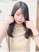 レイヤーカットミルクティーベージュケアブリーチダブルカラー