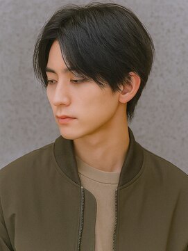 メンズルシードスタイルベル(mens LUCIDO STYLE BELLE) メンズビジネス 黒髪 流行 ワックスなし デコ出し モテ髪スーツ