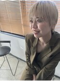 マッシュショート×ホワイトブロンド【高崎】