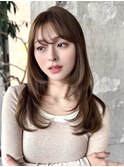 ミディアムレイヤーカット/30代40代50代/顔周りカットくびれヘア