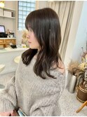 くびれヘア20代30代40代ブリーチなしダブルカラー柔らかオリーブ