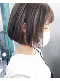 ボブ×コントラストハイライト◎