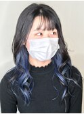 インナーカラーブルー　20代　30代　