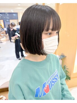 モリオ フロム ロンドン サッポロファクトリー店(morio FROM LONDON) 札幌ボブ 大人かわいい黒髪あごラインぱつっとボブ