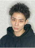 スパイキーショートツイストスパイラルパーマメンズマッシュ