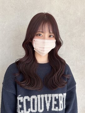 アース コアフュールボーテ 新潟紫竹山店(EARTH coiffure beaute) ピンクレッド_ダブルカラー_艶_ワンホンヘア
