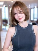 ミディアム髪質改善ストレート顔周りレイヤーカット前髪縮毛矯正