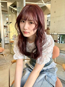 ロマーリ 岡山店(LOMARLIE) 20代30代ロング韓国レイヤーワインレッドボルドーカラー