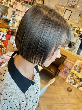 ヘア メイク ココ(hair make coco) ダークグレージュ×ワンレングス