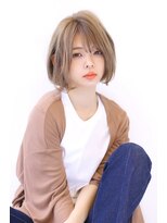 オーロ 西宮店(ORO) ミルクティーベージュ ボブスタイル