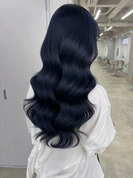 トレヘアー 京都 烏丸(tRe hair) 【加藤】ネイビーブルー/寒色系カラー/艶髪/韓国風巻き髪/韓国