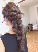 ダウンstyle☆編みこみアレンジ