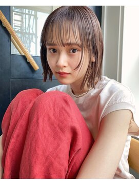 パーク 代官山(PARK) 顔周りを切り込んだマロンベージュのAラインボブ