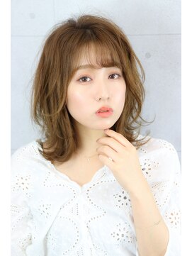 アンフィヘア 葛西(Amphi hair) シースルーバングカジュアルミディ　Amphi葛西