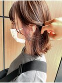 インナーカラー×ピンクベージュ