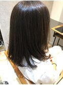 小顔セミウェットウェーブピンクベージュハイライトカラー