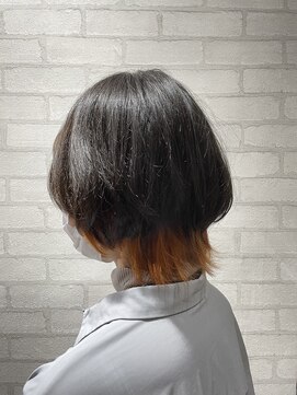 ビスイル 秋葉原店(Vis ill) ショート/ネオウルフ/インナーカラー/ブリーチ/小顔/オレンジ