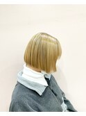 ミニボブ+ブロンドカラー