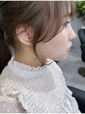 顔周りカット/カーキベージュ/小顔カット/ハイトーンカラー/前髪