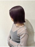 ぱつんボブ×ツヤパープル