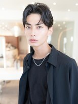 イオ 本厚木(io)&nbsp;アッシュブラックセンターパート束感コンマヘアハイライト