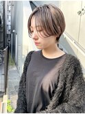 NUDEハイトーンダブルカラー ハンサムショート大人ショートボブ