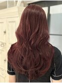 【kumu】ブリーチなし暖色系カラー/カシスワインレッド/ボルドー