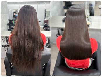 シンシア 新宿(CYNTHIA)の写真/【自分の髪が好き*】今までコンプレックスだった、くせ毛の悩みも髪質改善縮毛矯正で徹底解決/新宿髪質改善